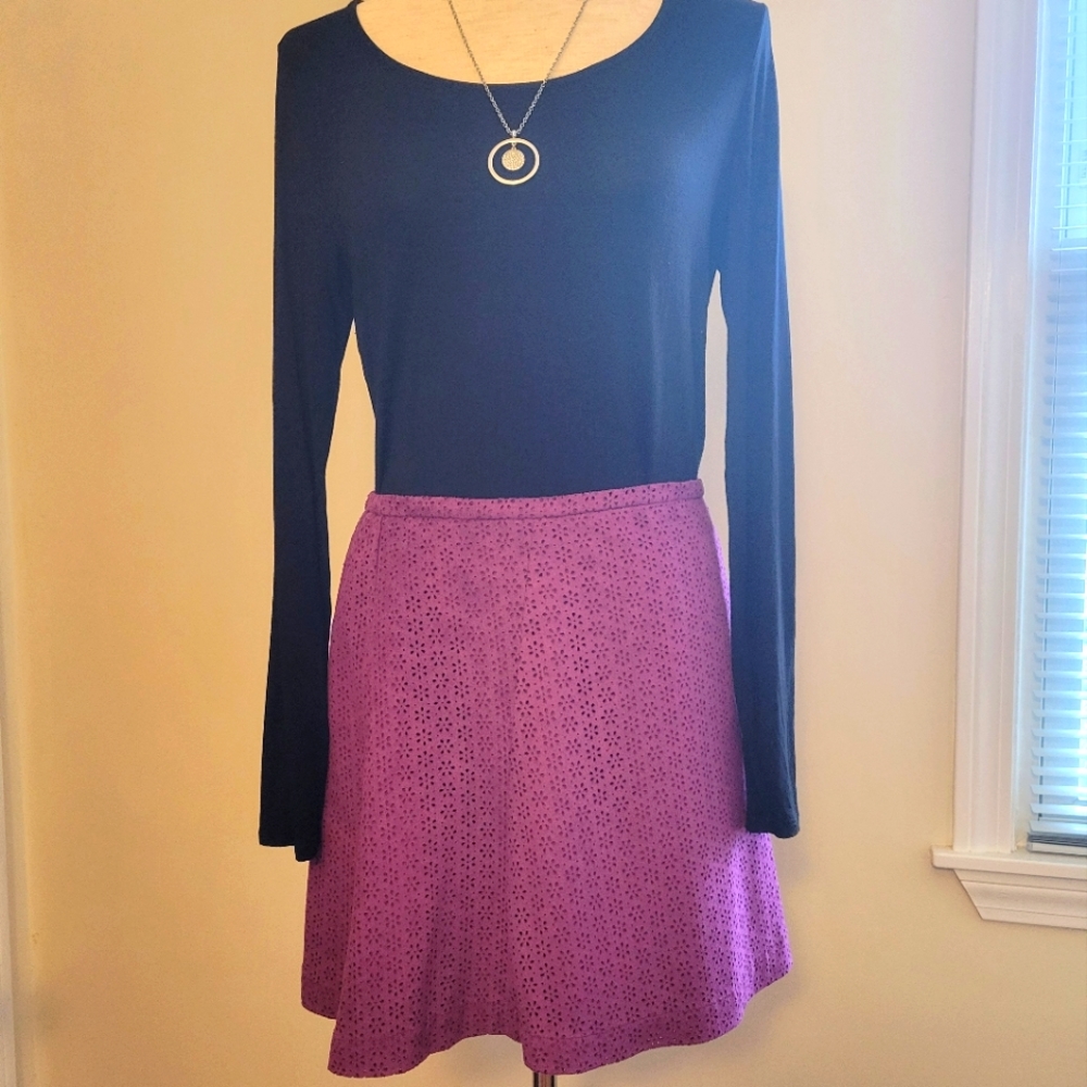 Express purple floral mini skirt
